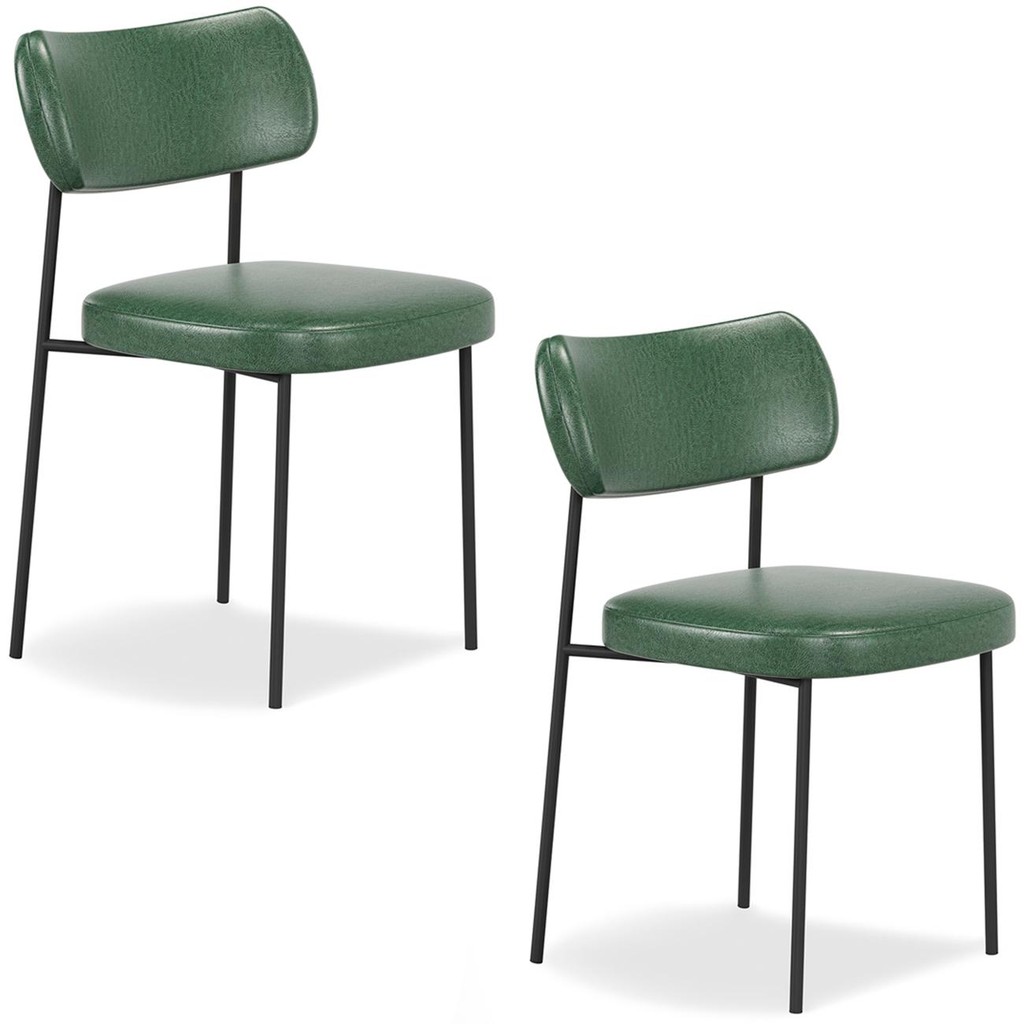 Cadeira de Jantar Estofada Kit 2 Milli A14 Sintético Verde Musgo - Mpozenato em Oferta na Shopee