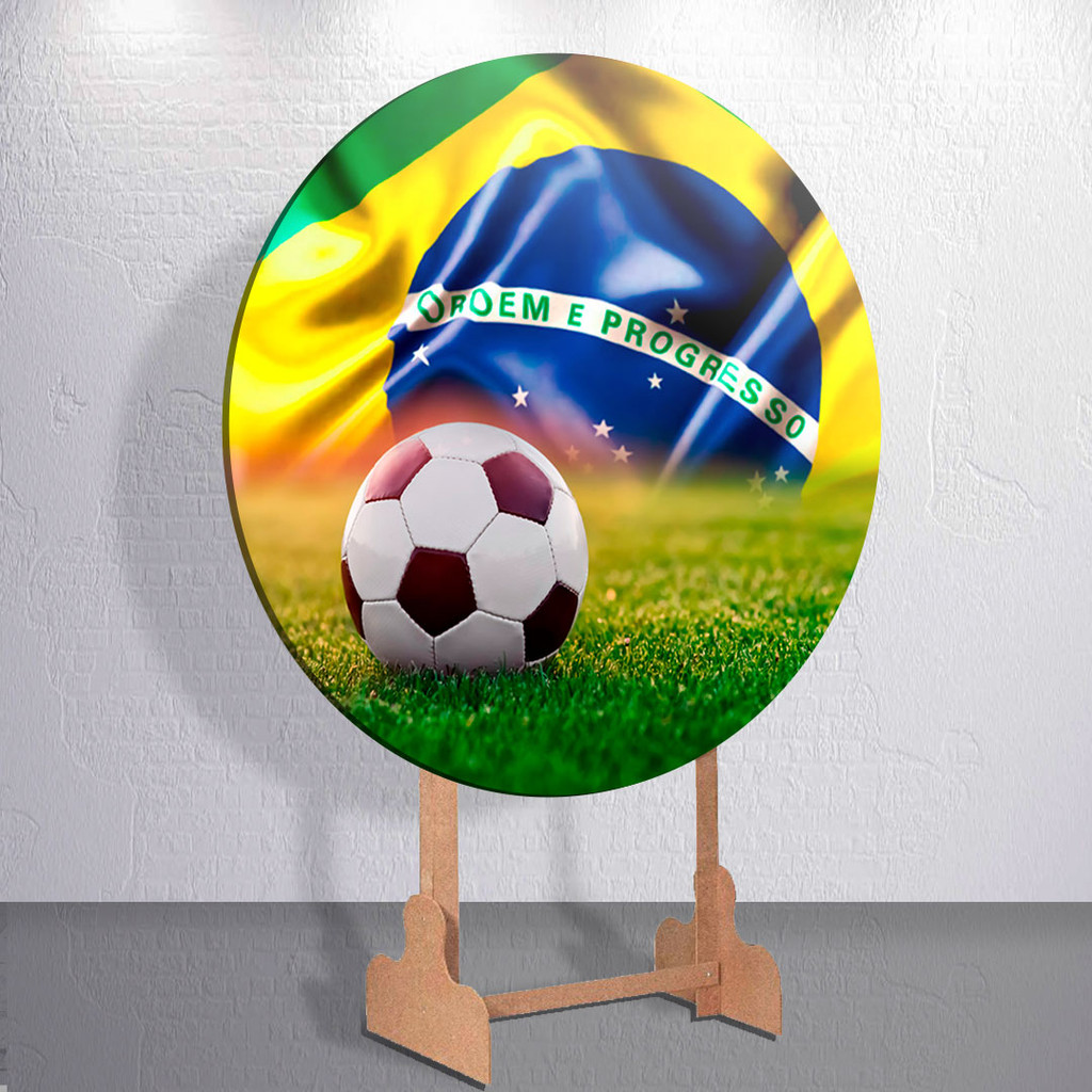 Sublimadas Redondo Futebol Painel 50x50 Capas Grande Festa Seleção Brasileira Mini 150x150 Decoração
