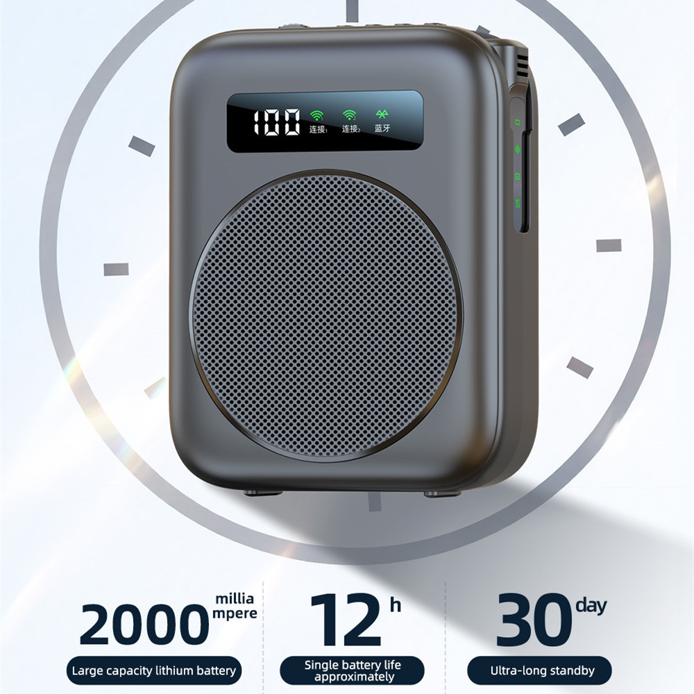 Amplificador De Voz Portátil Sem Fio Microfone De Lapela Bluetooth Megafone Para Professores Guias Turísticos Alto-Falan