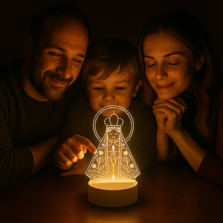 Luminária Abajur 3D Led Acrílico De Mesa Criativo Tomada 3 Cores Branco e Preto 110/220v em Oferta na Shopee