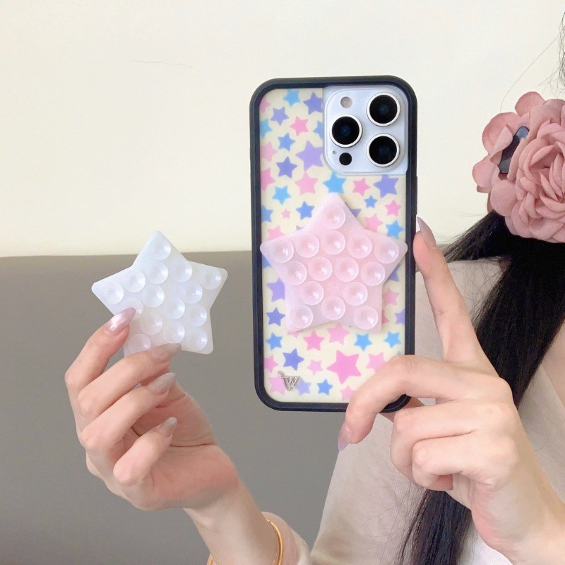Ventosa Wildflower GLITTER STAR Pasta Multifuncional De Vidro Banheiro Selfie Dispositivo Mágico Suporte De Telefone Par