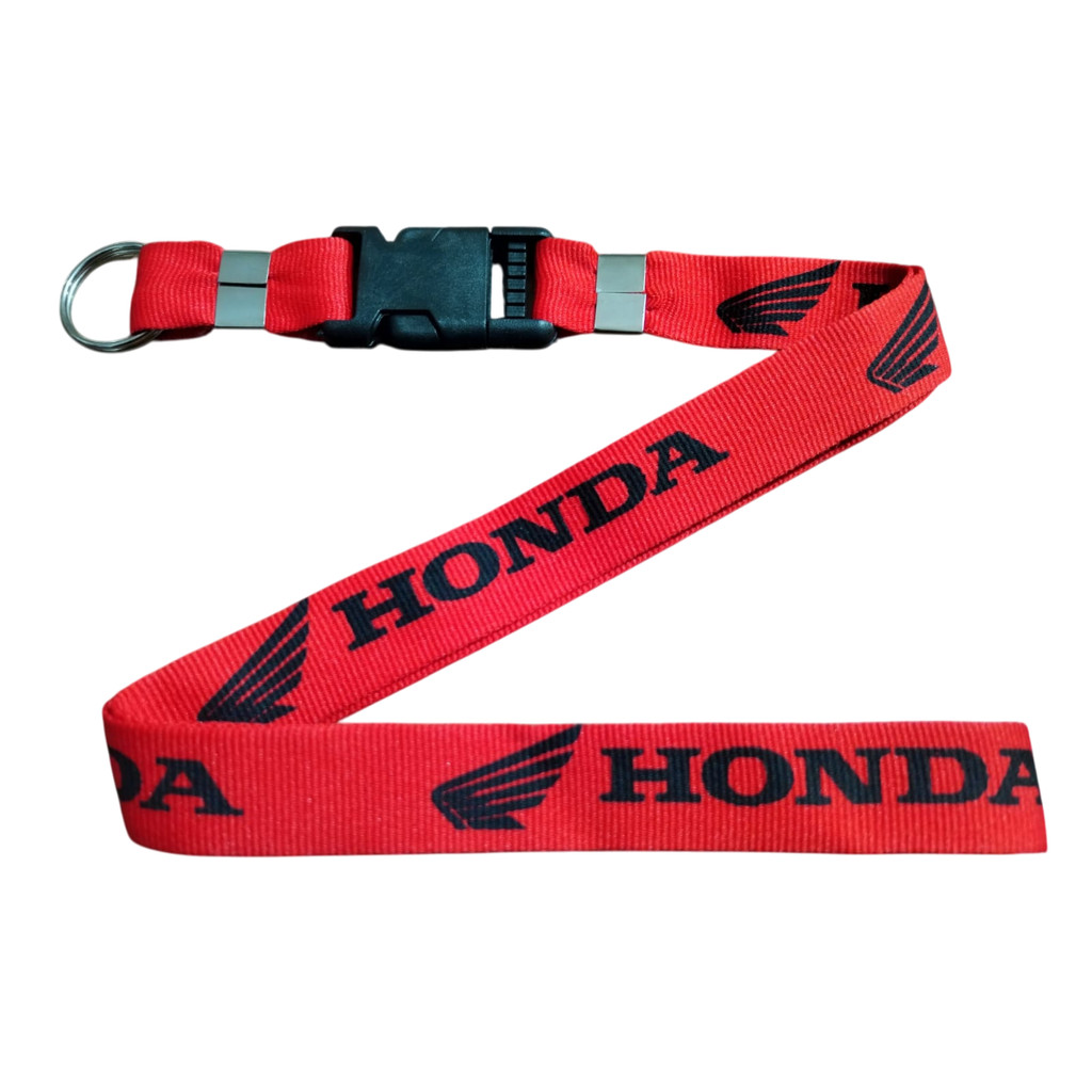 Kit 2 Cordões de Pescoço Vermelho com Engate Saque Rápido Modelo HONDA para Chave de Moto ou Crachá