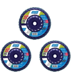 KIT 3 DISCO FLAP GRÃO 40 R822 115X22.23 EVOLUTION IMP (AZUL) NORTON
