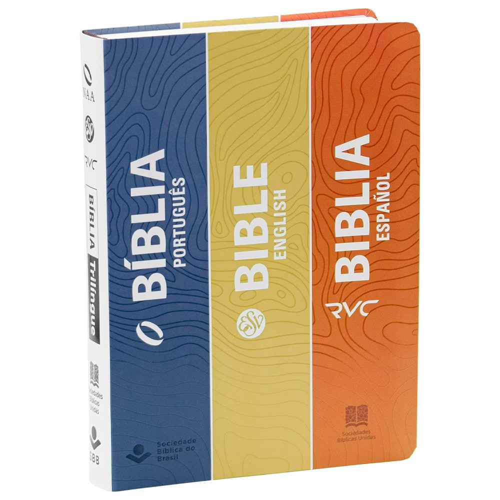 Bíblia Sagrada | NAA | Trilíngue | Português | Inglês | Espanhol | Semiflexível em Oferta na Shopee