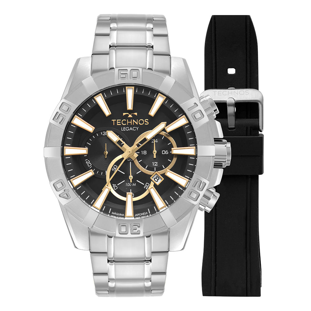 Relógio Technos Masculino Legacy Prata - JS26AEZ/T1P