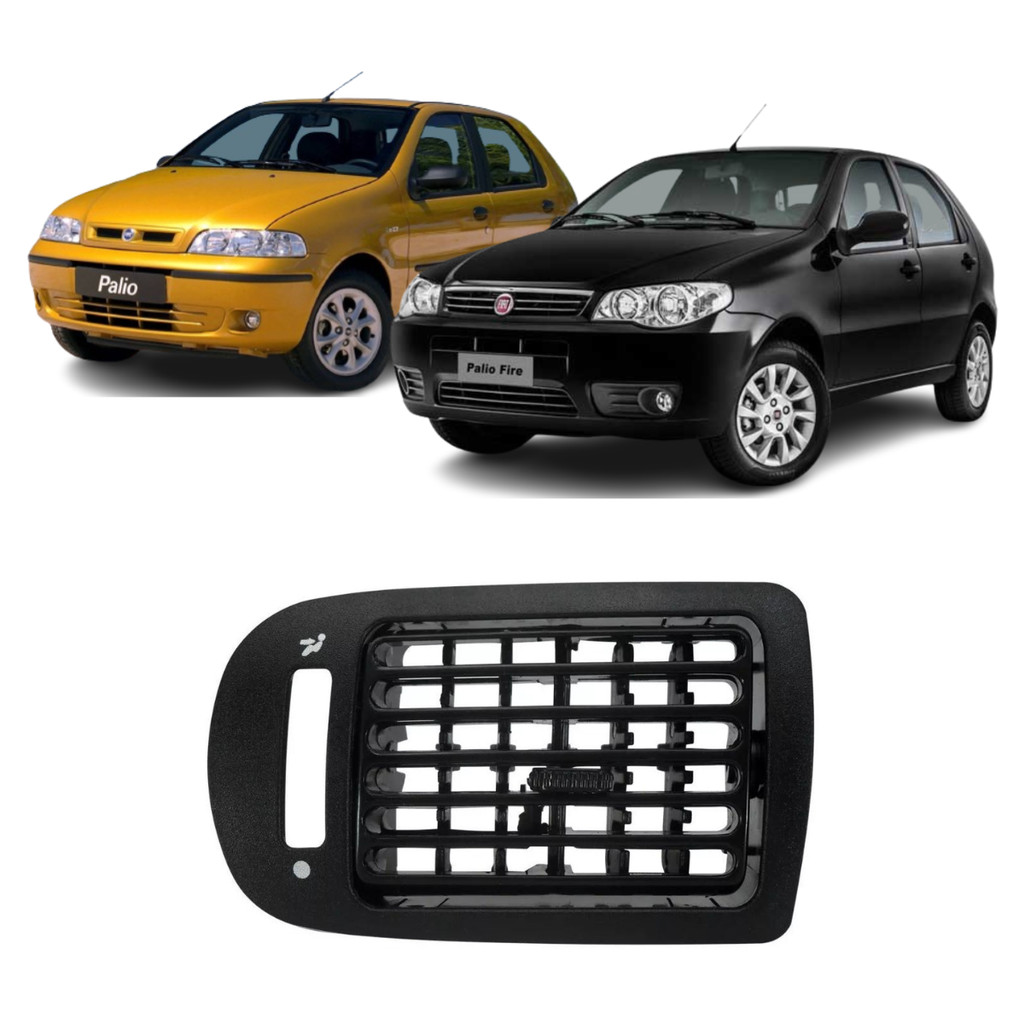 MOLDURA DIFUSOR AR LATERAL COM DIFUSOR PALIO G1 1996 ATÉ 2004 G2 FIRE 2000 ATÉ 2012 STRADA 1998 ATÉ 2004 PRETO DIREITO