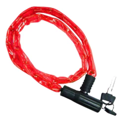Cadeado Corrente De Bicicleta C/ Chave 80cm Yamada Resistent Cor Vermelho