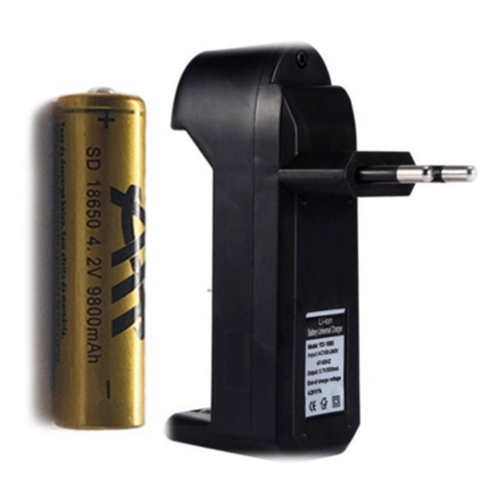 Kit 4 Bater 18650 4.2v 9800mAh + Super Carregador Portátil Lanterna Tática entre outras utilizações em Oferta na Shopee