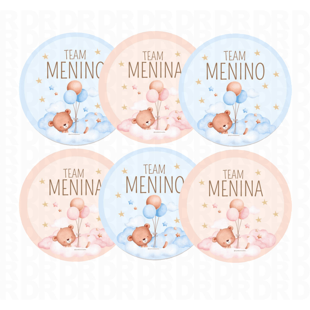 100 ADESIVOS DE CHÁ REVELAÇÃO- Team Menino Team Menina- Lembrancinhas de Chá de Bebê, Chá Revelação em Oferta na Shopee