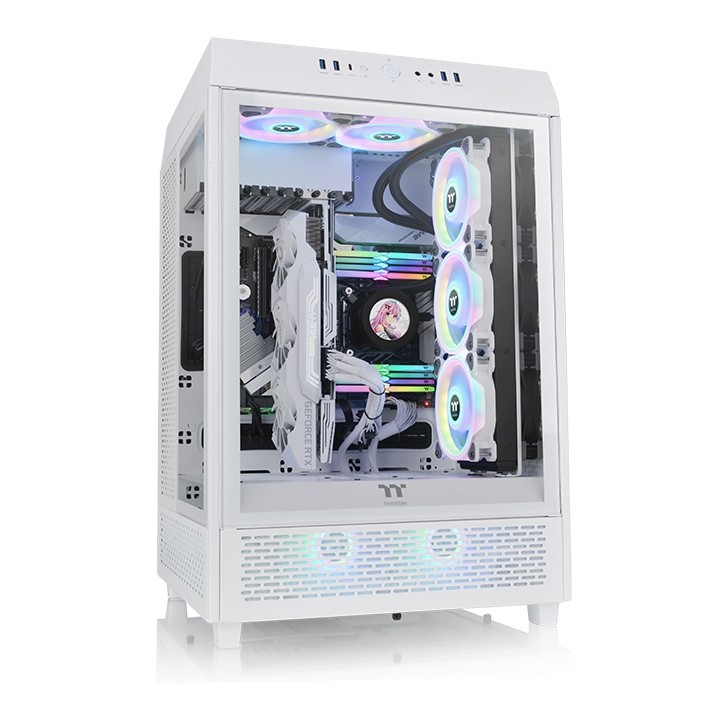 Imagem Gabinete Gamer Thermaltake The Tower 500 Snow, Painel de Vidro, MID-Tower, 2x Fans 120mm, Branco - CA-1X1-00M6WN-00