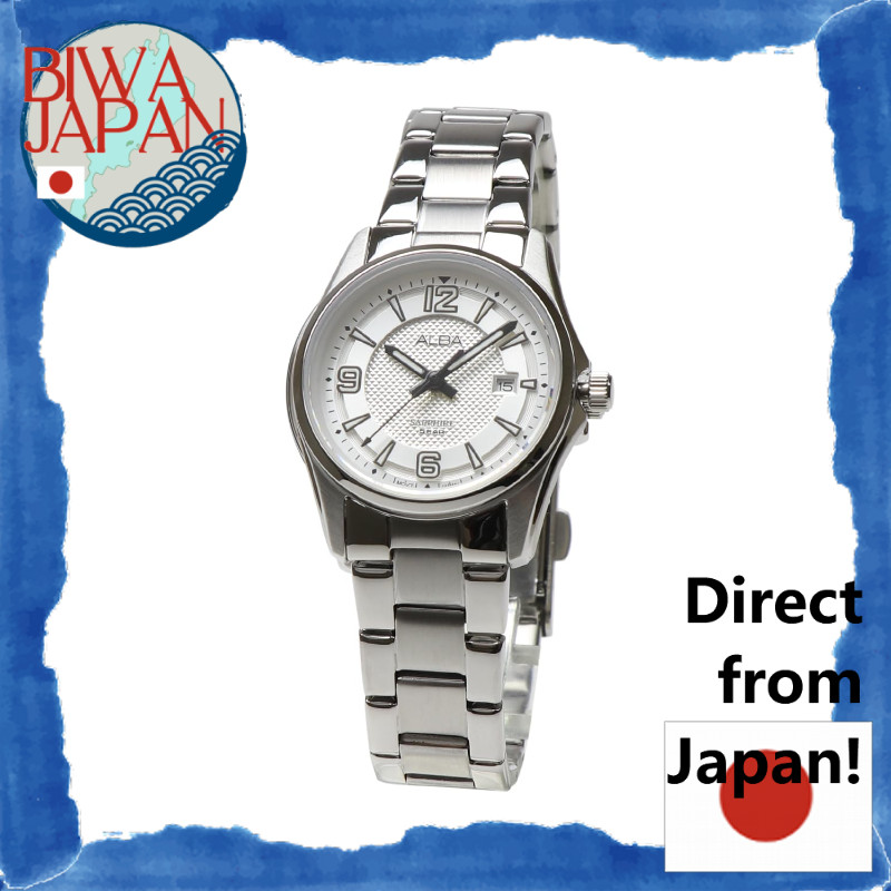 【Direto do Japão】Relógio SEIKO ALBA Quartz AH7Z71X1 Feminino Prata Aço Inoxidável Analógico Empresarial Data Calendário