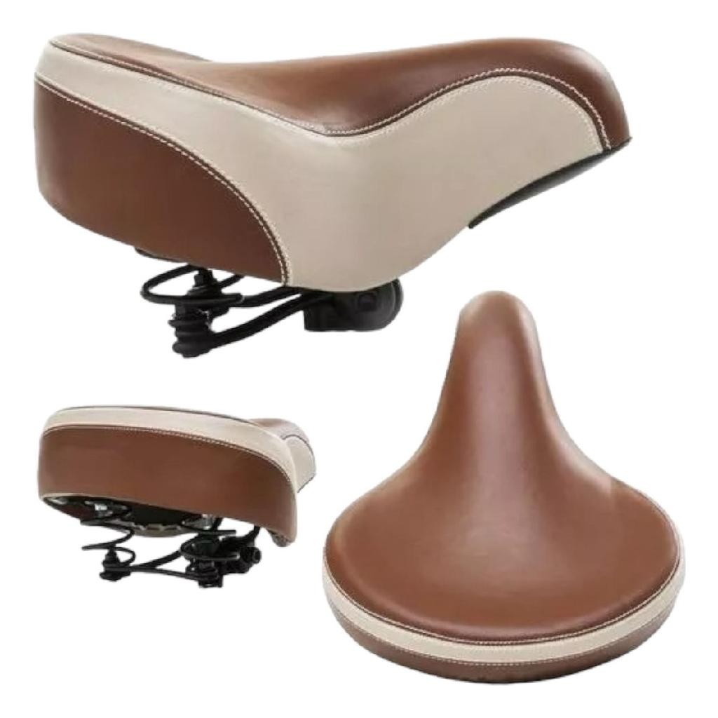 Selim Banco Bike 2 Molas Largo Marrom Retro Vintage Beach em Oferta na Shopee