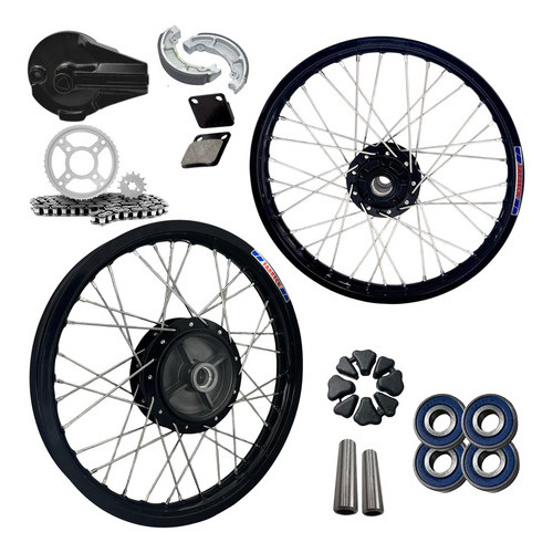 Par Aro Ferro Titan 150 Disco Espelho+kit Relação+rolamento