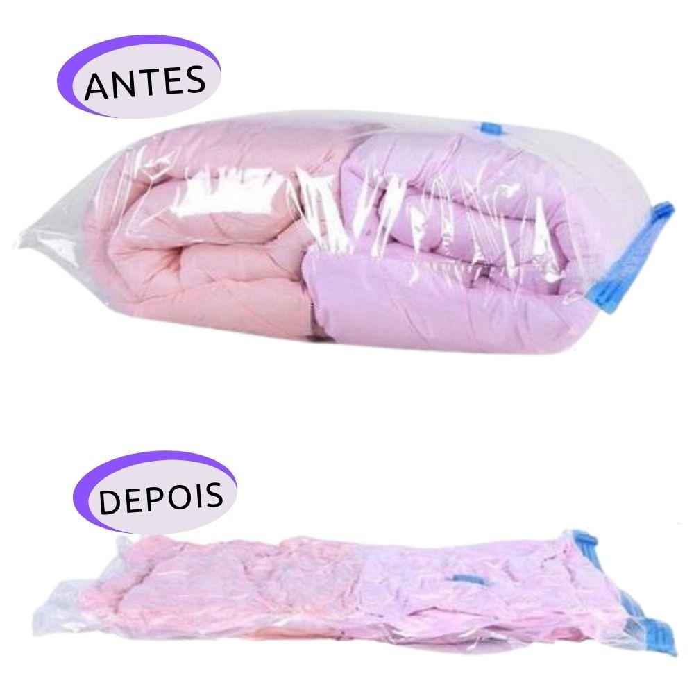 Kit 10 Sacos a Vácuo Hermético 60x80cm Edredom Toalhas Roupas WL-2373