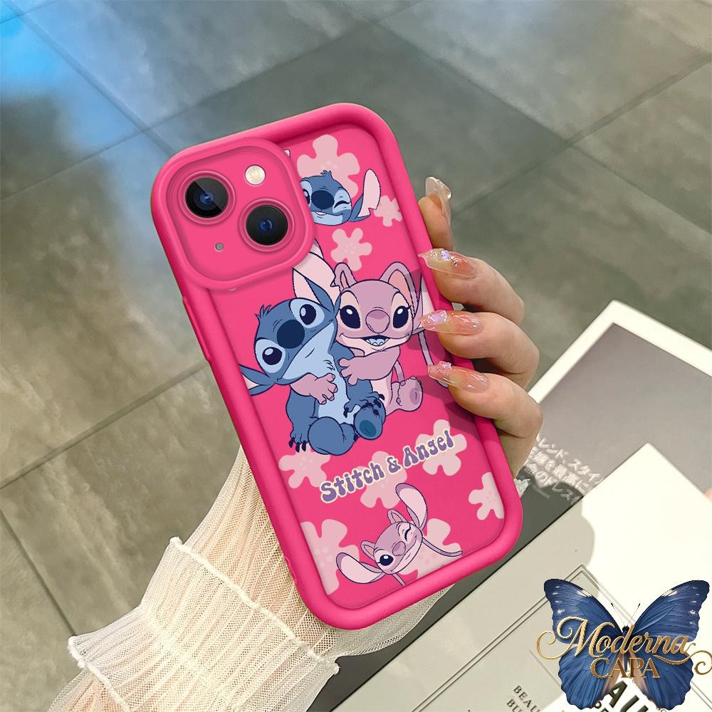 Capa Para iPhone 13 Capinha De Celular Silicone Macia Protetora Do Telefone Móvel Caso Rosa Verde Stitch 0379 TY em Oferta na Shopee