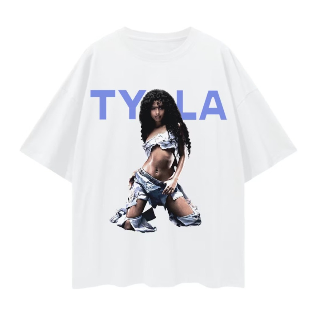 Camiseta Estilo Tyla Cantora Viral Do TikTok Blusa Fã Pop Camisa Tendência Sul-Africana Algodão