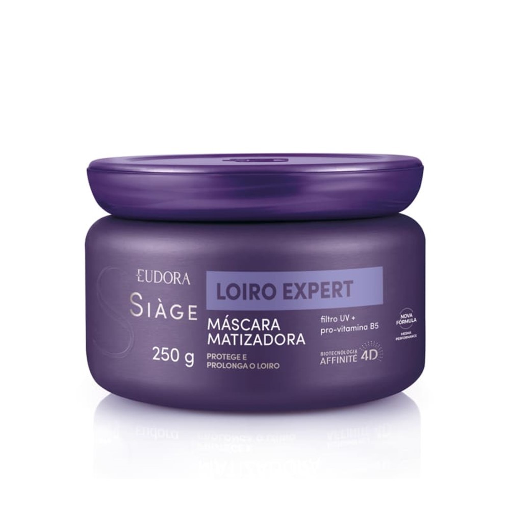 Máscara Matizadora Loiro Expert Desamareladora Violeta Platinado Hidratação 250g Eudora Siàge