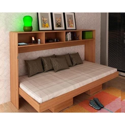 Cama Solteiro Articulada Dobrável Multifuncional CM8020 Amêndoa - Tecno Mobili