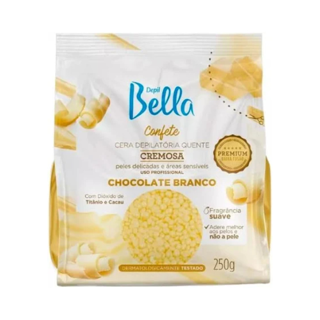 Cera Quente Confete Chocolate Branco Depil Bella