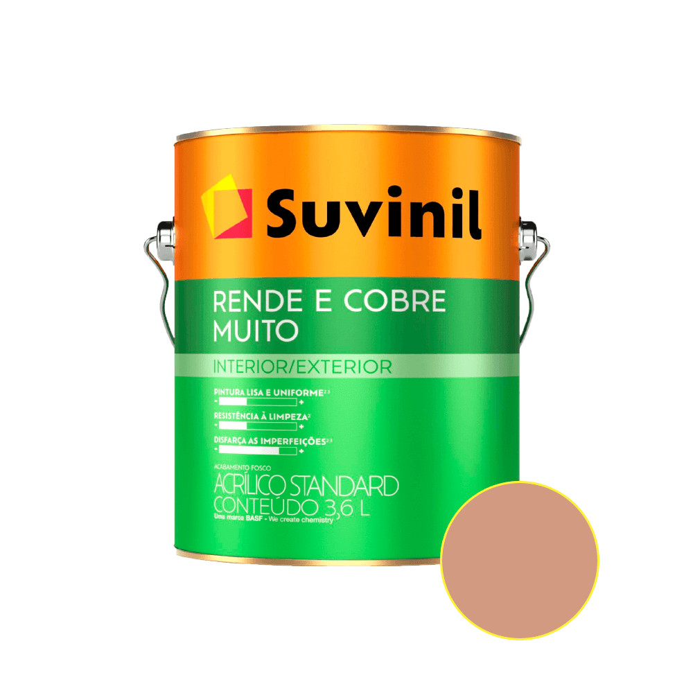 Tinta Acrílica Rende e Cobre Muito Flor de Anis 3,6 Litros - SUVINIL - Home & Living