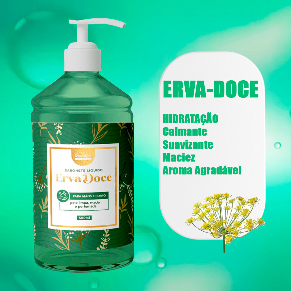 Sabonete Líquido 500ml para Mãos e Corpo Face Beautiful