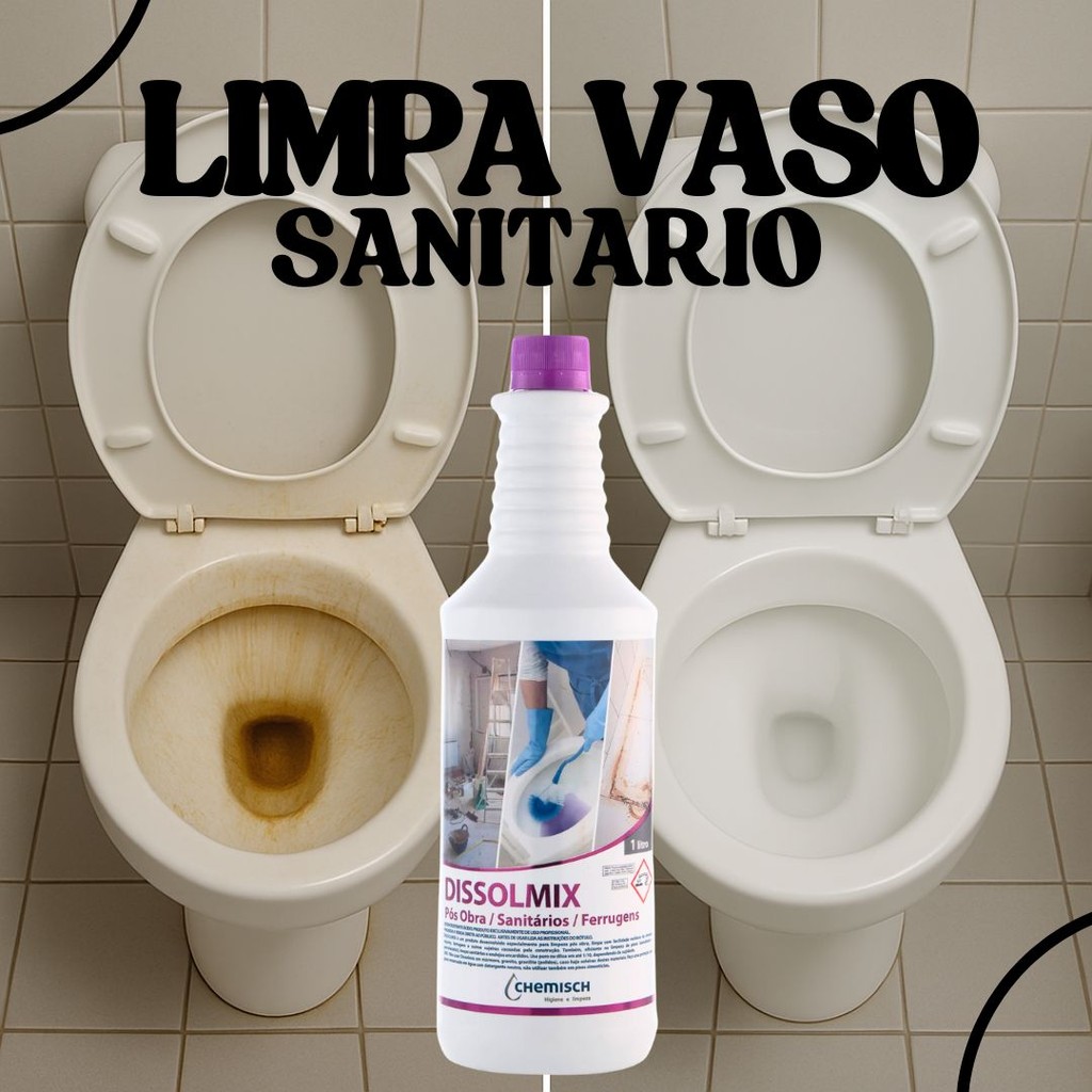 Limpa Vaso Sanitario Dissolmix Tira Manchas De Sanitário Remove Marca D'água 1L Envio Imed...
