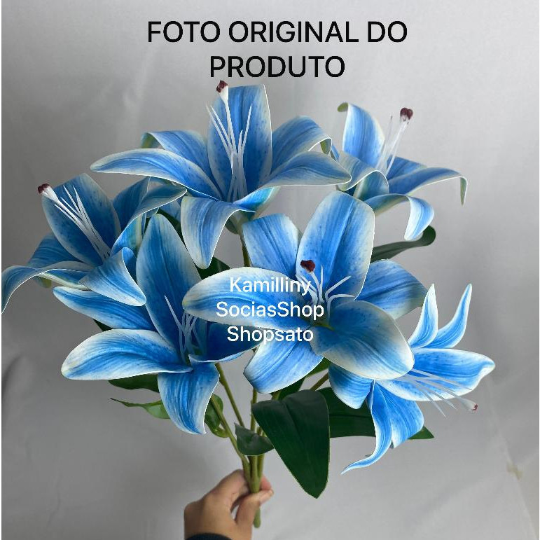 Buquê de Lírio Premium 2025 Artificial Tamanho Grande • Flores Realistas, de Mesas e Vasos Enfeite Enfeite
