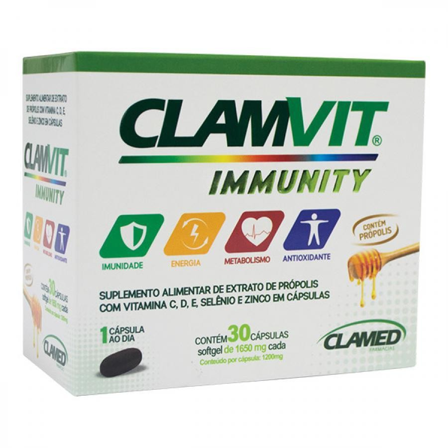Clamvit Immunity Com 30 Capsulas Softgel em Oferta na Shopee
