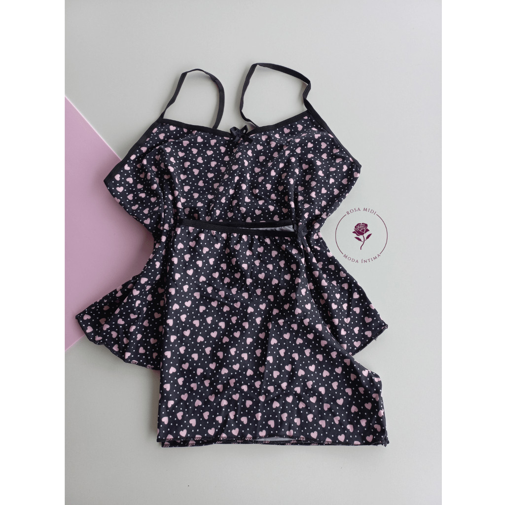 Pijama Feminino Short Doll SOFT Cores Variadas Baby Doll Adulto Plus Size