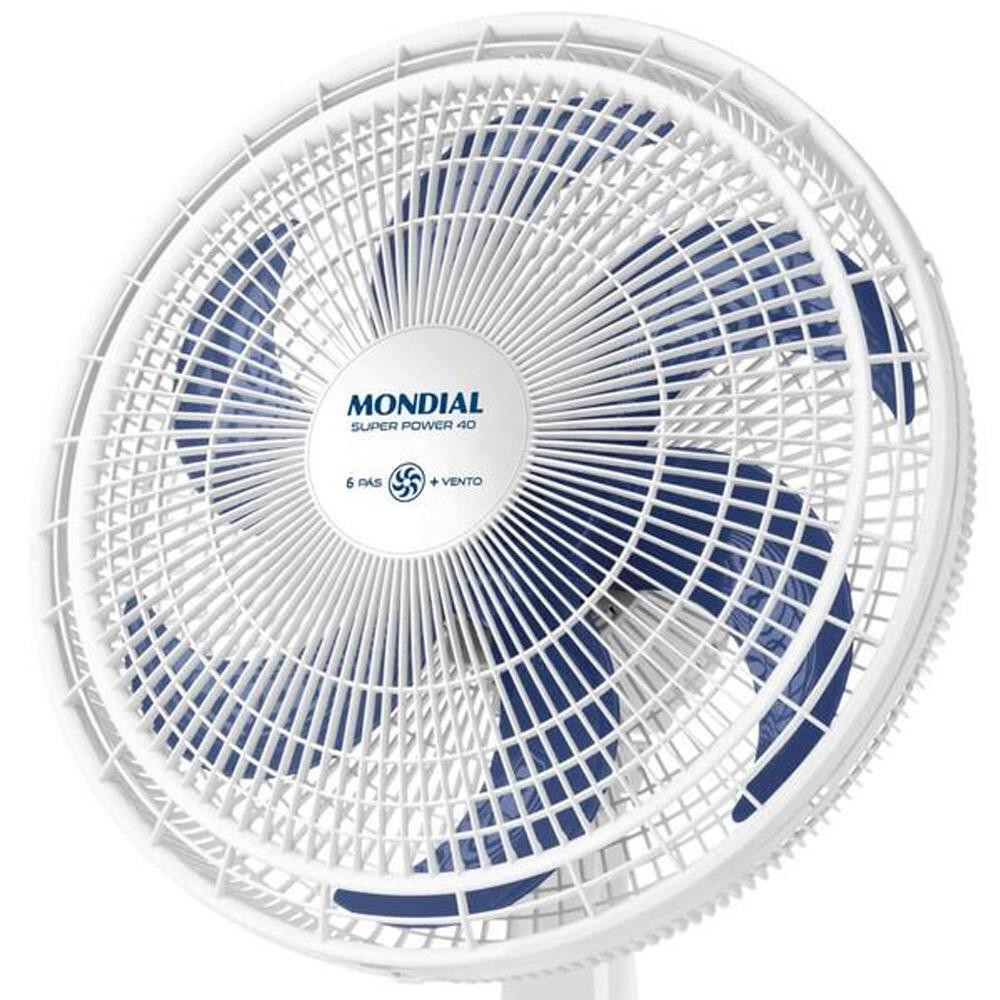 Detalhes do Ventilador De Mesa Mondial Branco 6 Pás 40cm 220V