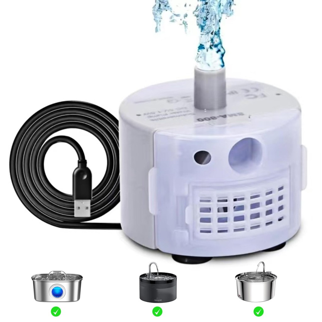Bomba para Bebedouro de Gatos, Bomba de Reposição para Bebedouros de Pet de Estimação, Bomba de água Mute DC 5V/1A