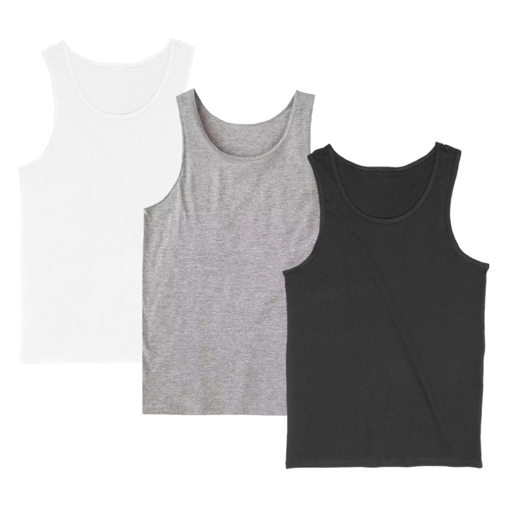 Kit 3 Regatas Masculina Camiseta Lisa Básica Algodão