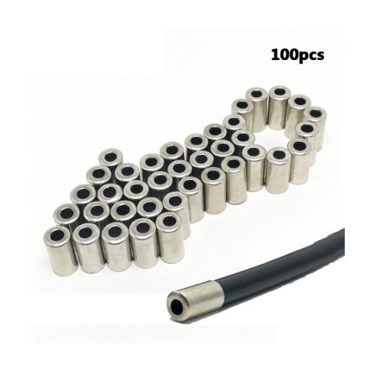 Terminal De Conduite 5mm Alumínio  Cromado 100 Unidades