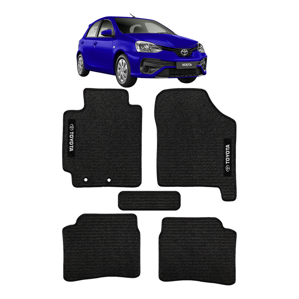 Kit de tapetes 5 peças específico Etios 2012 13 14 15 2016 Carpete Preto