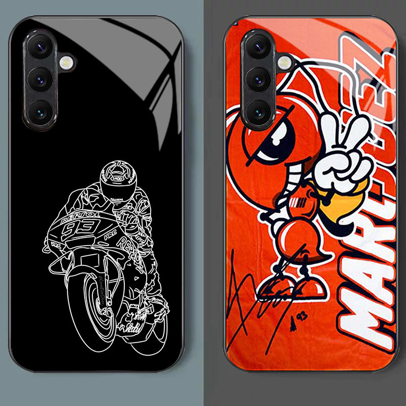 Marc Marquez 93 02 Capa De Telefone De Vidro Para Samsung Galaxy A55 A54 A35 A36 A14 A53 A15 A34 A25 A06 A05 A05S A33 4G