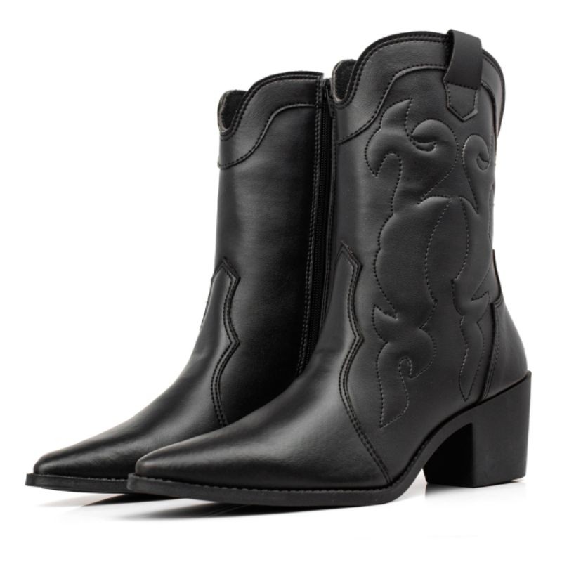 Bota Country Feminina Texana Cano Médio Bico Fino - Estilo e Conforto