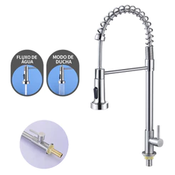 Torneira Gourmet Da Cozinha Única Água fria Aço inoxidável 304 Instalação Monocomando cor prata
