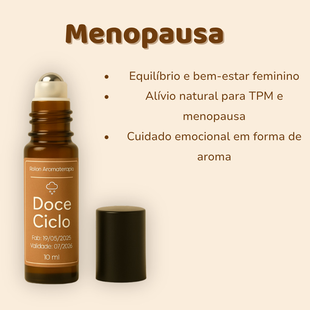 Blend Aromaterapia Óleos Essenciais Alivio Menopausa Doce Ciclo Blend Para Menopausa, TPM e Climatério