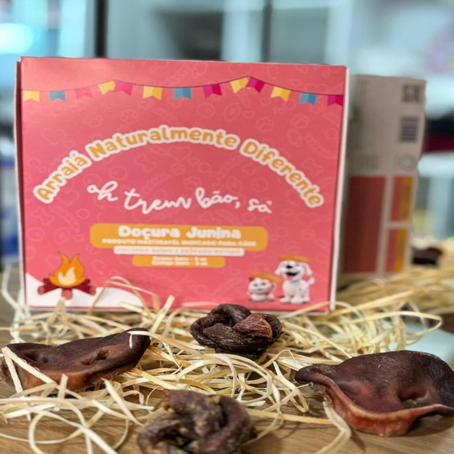 Petisco Natural Pet Kit Doçura Junina Alecrim Pet - Esôfago e Focinho Suíno para Cães (6 unidades)