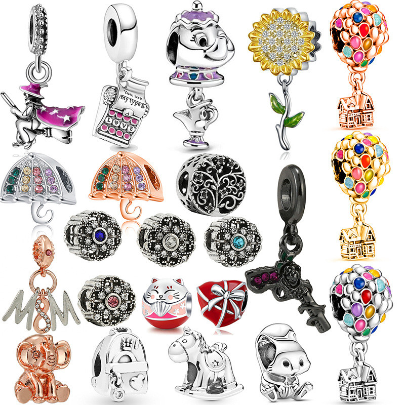 Berloques 925 Pingente De Prata Charme Bruxa Mágica Pulseira Acessórios Tobes Colar Pingente DIY Jóias Criativas