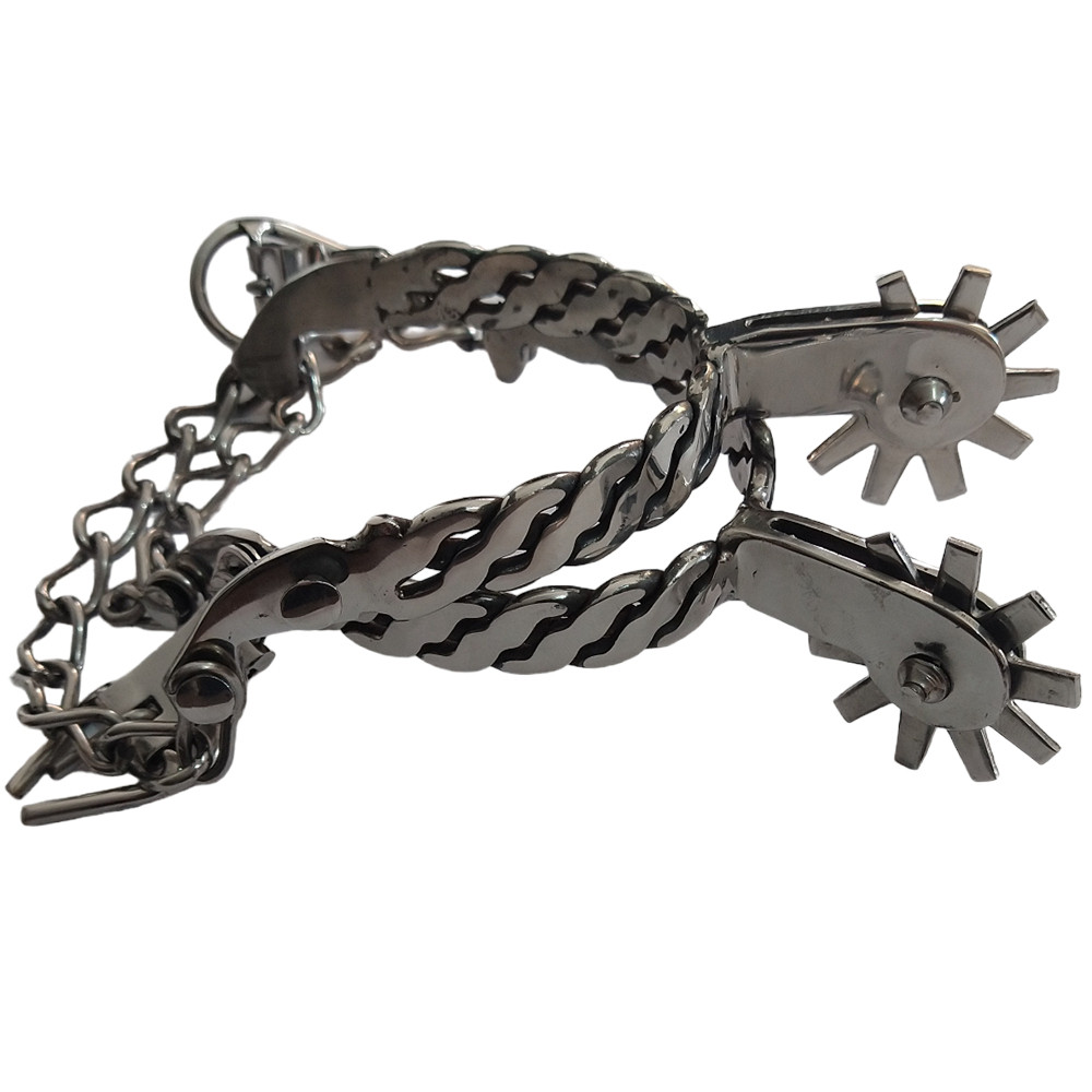 Espora Torcida Chata Inox com Correia de Couro – Confortável e Resistente | Oferta da Loja