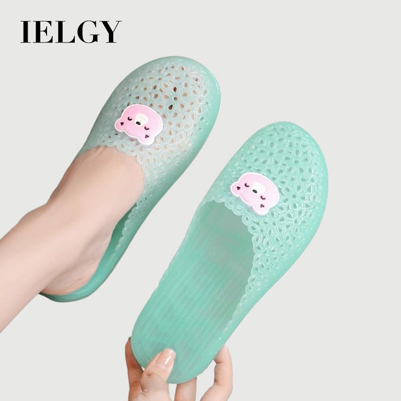 IELGY Verão Meia Chinelos Femininos Cristal Jelly Sandálias Sem Salto Mulheres