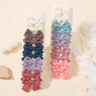 10 Pçs/set Bonito Fita Sólida Bowknot Grampos De Cabelo Para Crianças Meninas Arcos Artesanais Hairpin Presilhas Headwea em Oferta na Shopee