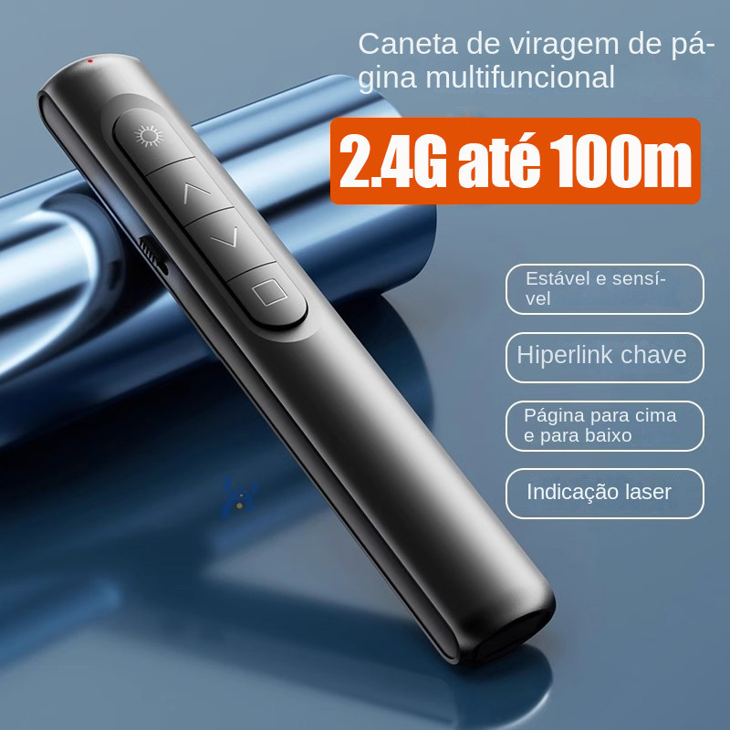 PPT Caneta Laser Vermelha De Rotação De Página  RF Apresentação Sem Fio USB Pointer Remote Control Mouse em Oferta na Shopee