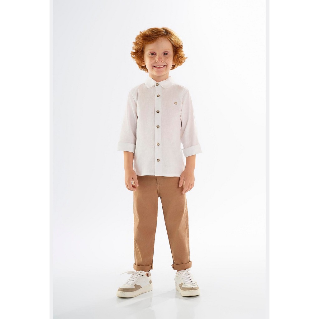 Camisa Infantil para Menino em Algodão e Linho Up Baby