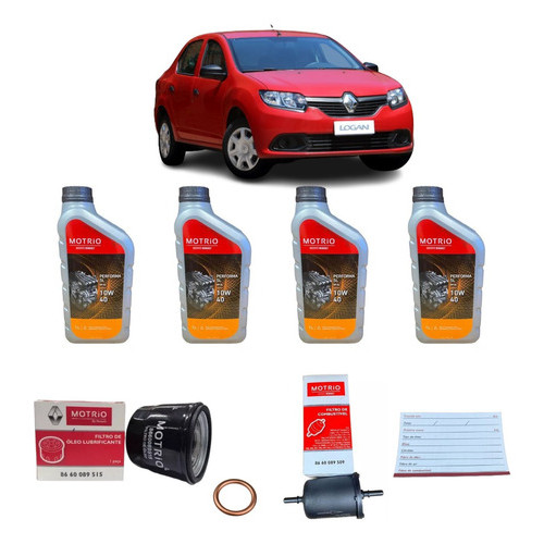 Kit Troca De Óleo E Filtro Combustível Logan 1.0 16v