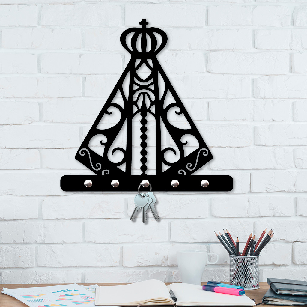 Porta Chaves Organizador Decorativo em MDF Preto 3mm com Autocolante em Oferta na Shopee