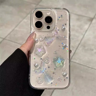 Capa De Pérola Estrela Do Mar Sereia Oceano Para iPhone 17 Pro Max 17 Air 11 12 13 14 15 16 Plus Transparente Macio tpu em Oferta na Shopee