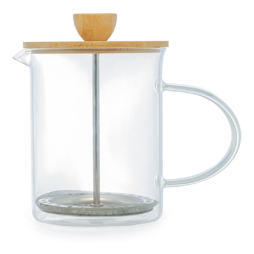 Cafeteira Prensa Francesa 600ml Boro Tampa De Bambu Wolff