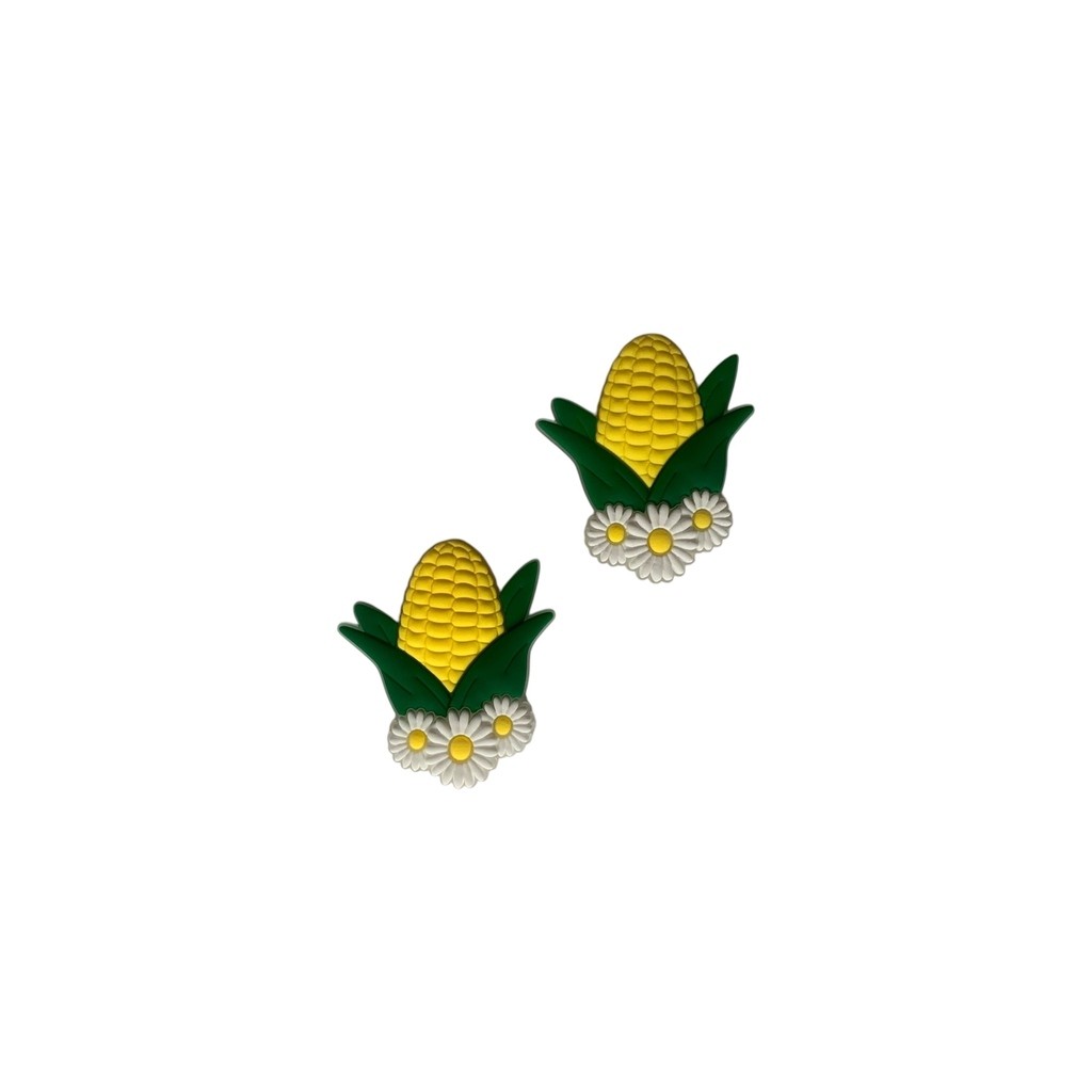 Aplique Espiga de Milho com Margaridas Emborrachado - 2 unidades